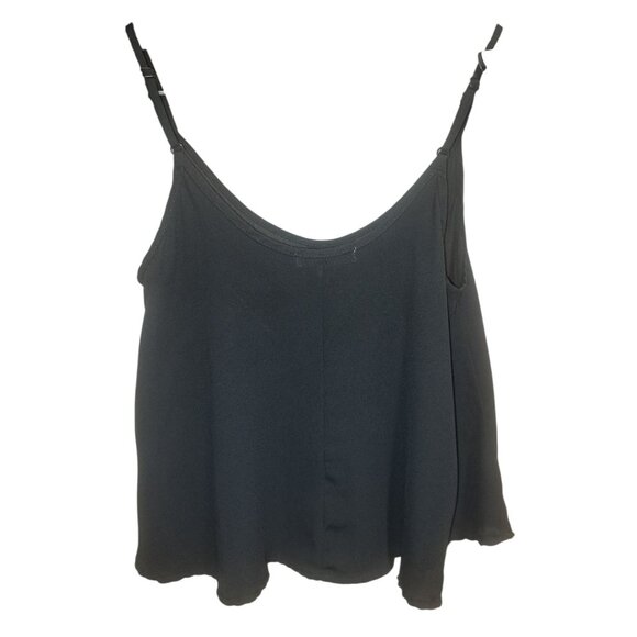 Ambiance Apparel Womens Camisole Tank Top S Black Button Front Adjustable Straps - Picture 3 of 5